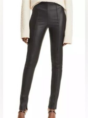 BCBGMaxAzria Black Faux Leather Skinny Pants